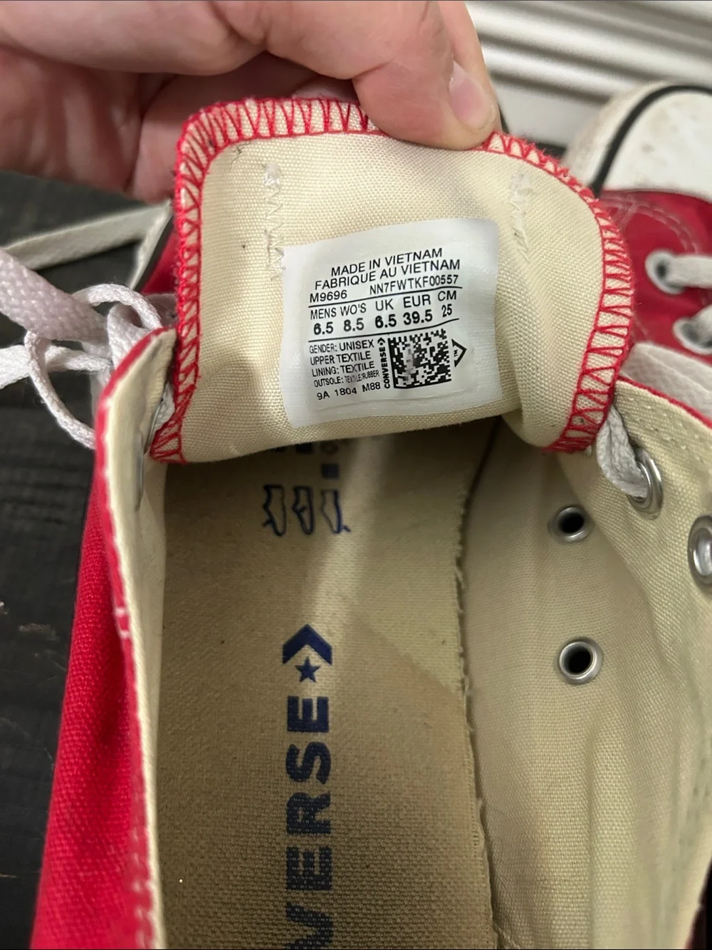 Red Low-Top Canvas Sneakers with White Laces